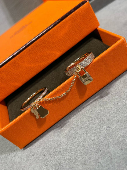 [⭐Renara]HM KELLY CLOCHETTE DOUBLE RING IN  WITH DIAMONDS