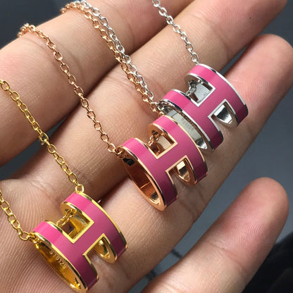 [⭐Renara]H NECKLACE PINK