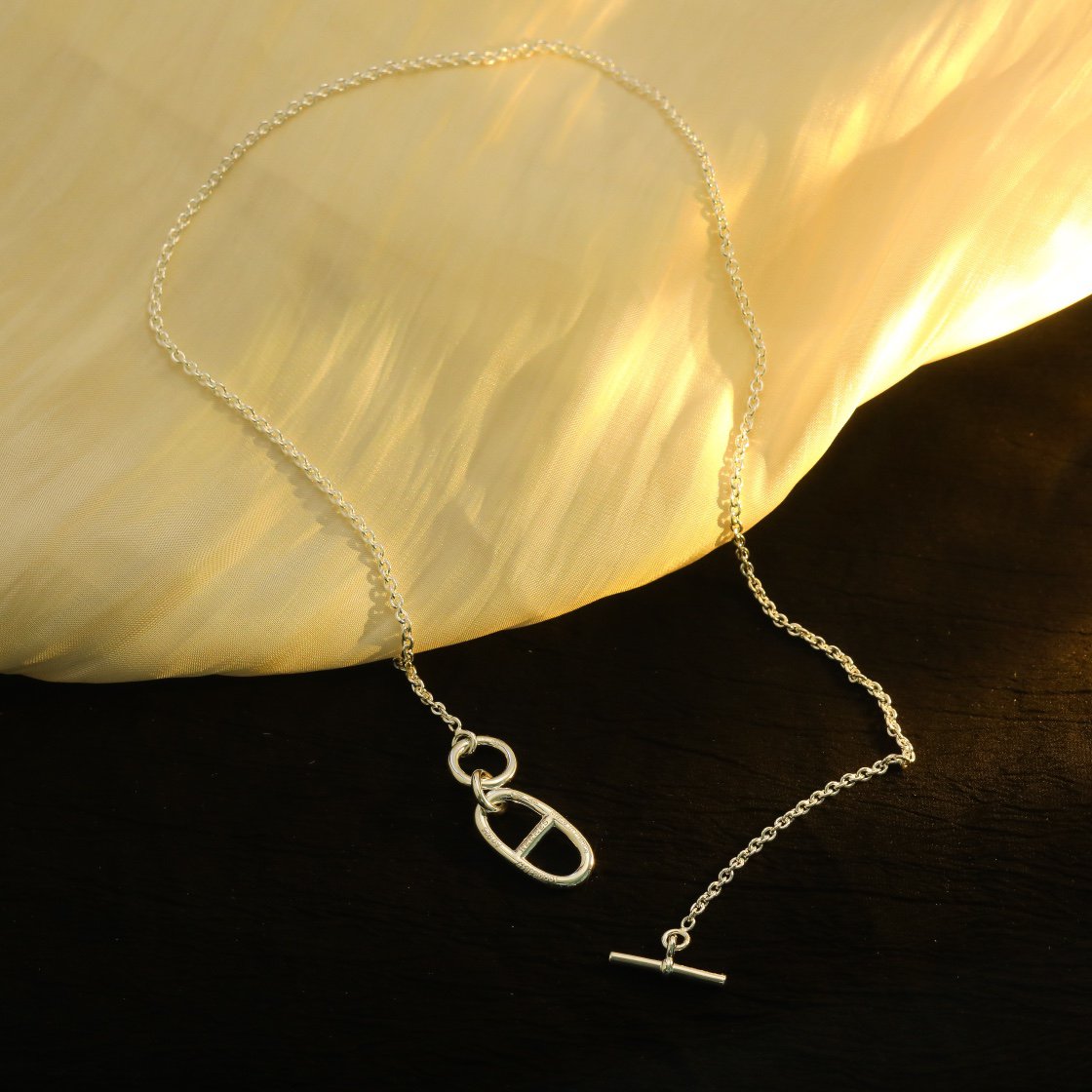[⭐Renara]HM CHAINE D'ANCRE PENDANT NECKLACE STERLING SILVER