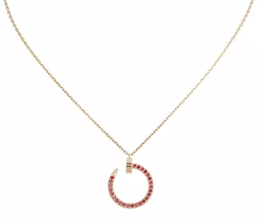 [⭐Renara]JUSTE NECKLACE GOLD RED DIAMONDS