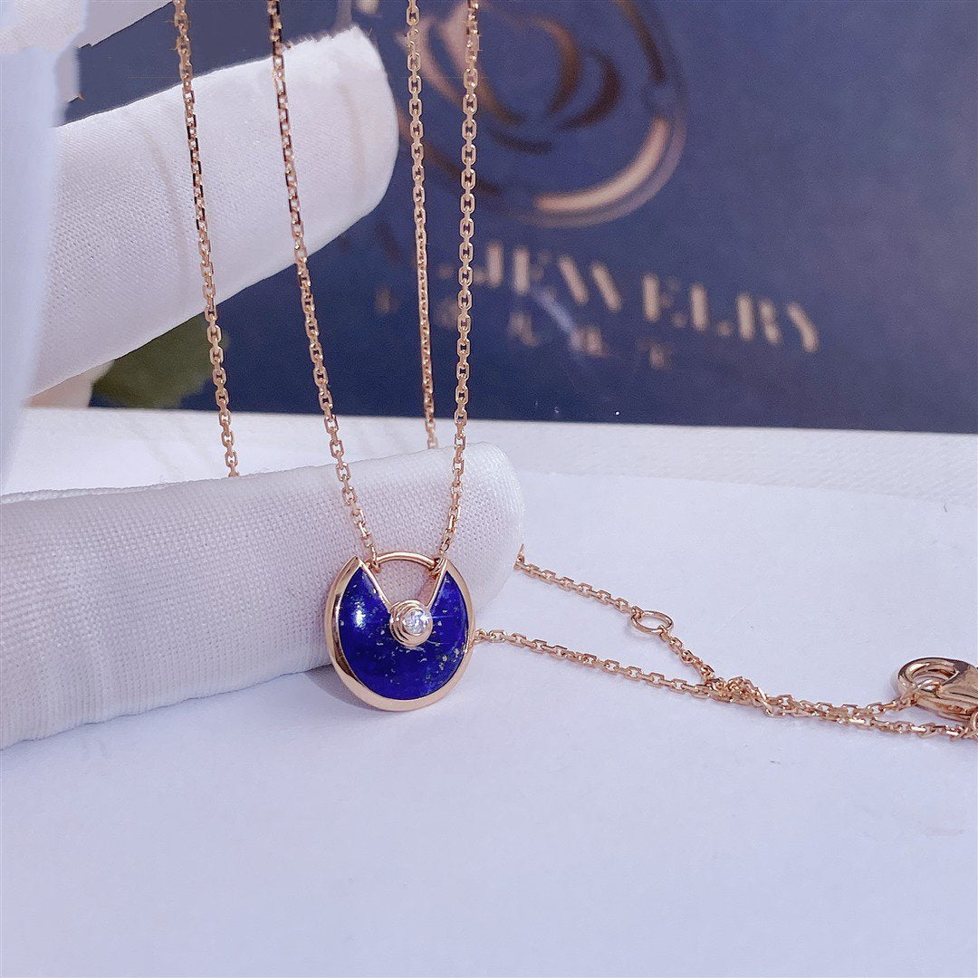 [⭐Renara]AMULETTE ROSE GOLD AGATE NECKLACE