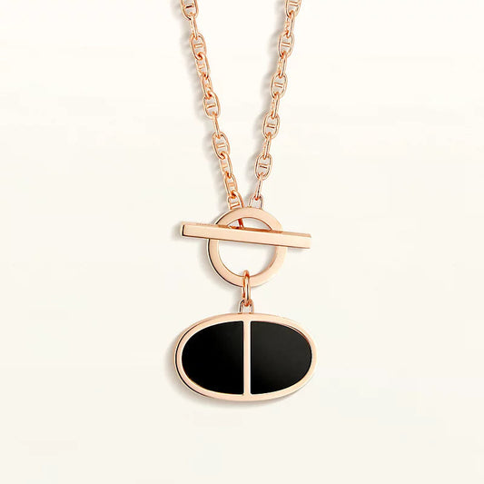[⭐Renara]CHAINE VERSO BLACK CERAMIC NECKLACE