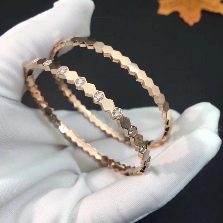 [⭐Renara]BEE LOVE PINK GOLD DIAMOND BRACELET