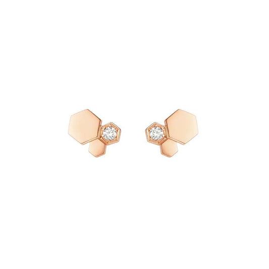 [⭐Renara]BEE LOVE PINK GOLD DIAMOND EARRINGS