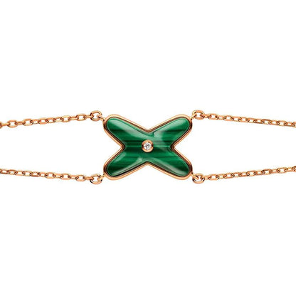 [⭐Renara]JEUX BRACELET MALACHITE PINK GOLD 1 DIAMOND