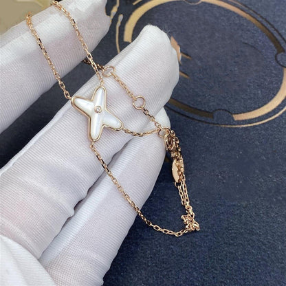 [⭐Renara]JEUX BRACELET WHITE MOP PINK GOLD 1 DIAMOND