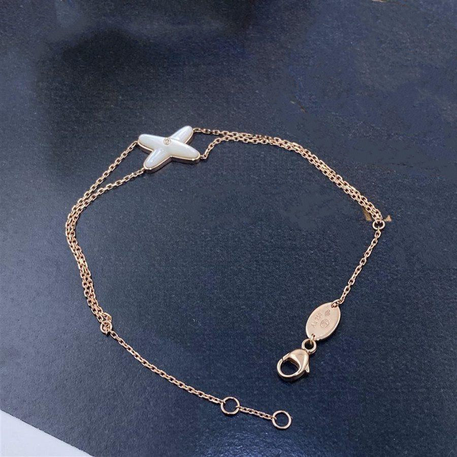 [⭐Renara]JEUX BRACELET WHITE MOP PINK GOLD 1 DIAMOND