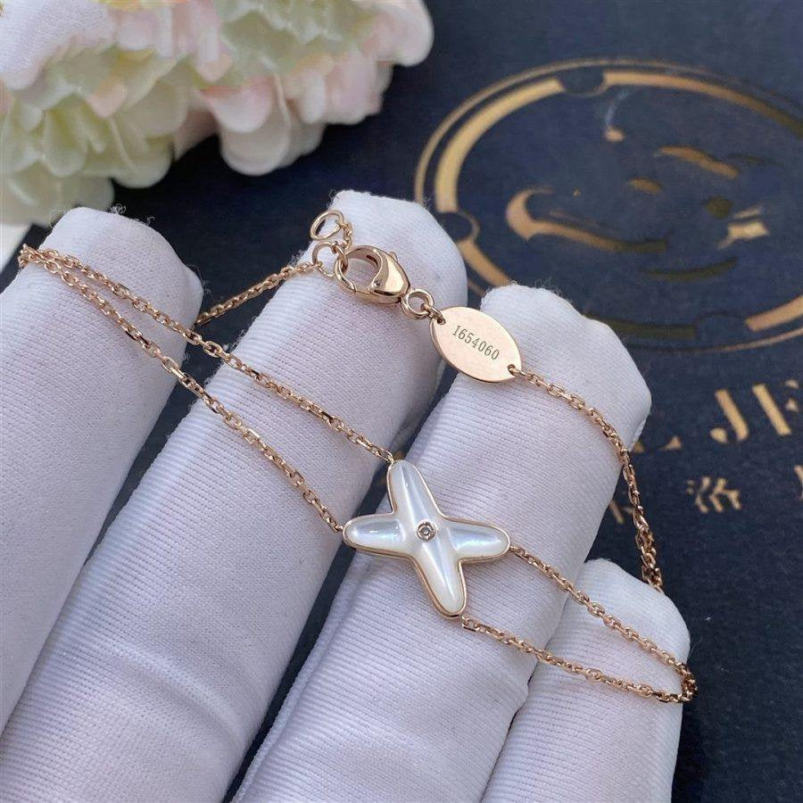 [⭐Renara]JEUX BRACELET WHITE MOP PINK GOLD 1 DIAMOND