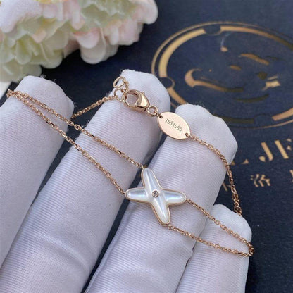 [⭐Renara]JEUX BRACELET WHITE MOP PINK GOLD 1 DIAMOND