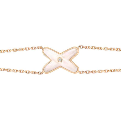 [⭐Renara]JEUX BRACELET WHITE MOP PINK GOLD 1 DIAMOND