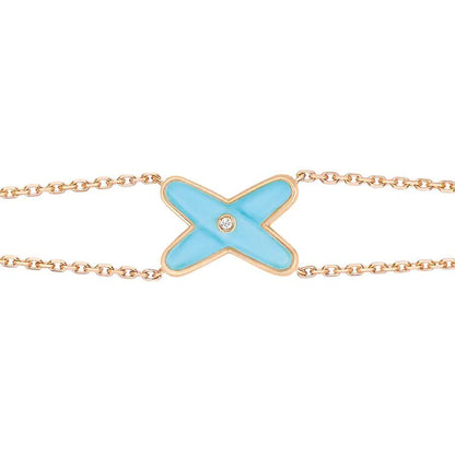 [⭐Renara]JEUX BRACELET TURQUOISE PINK GOLD 1 DIAMOND