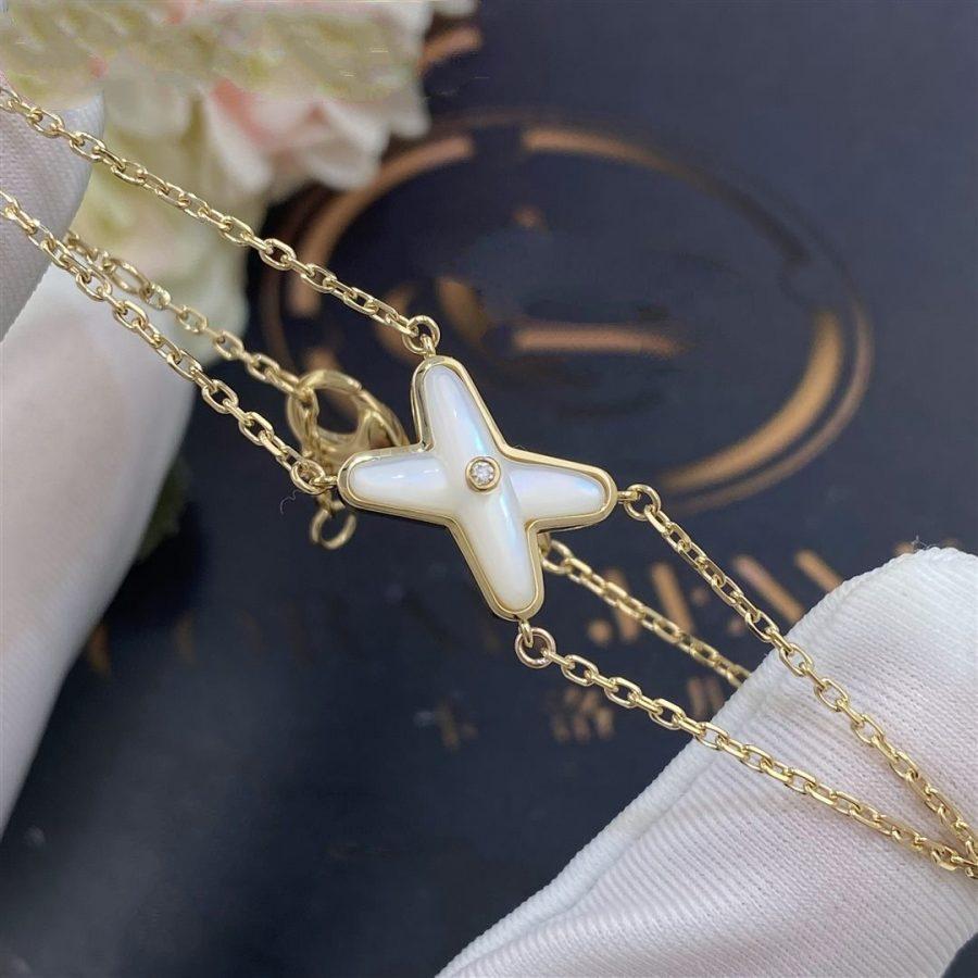 [⭐Renara]JEUX BRACELET WHITE MOP GOLD 1 DIAMOND