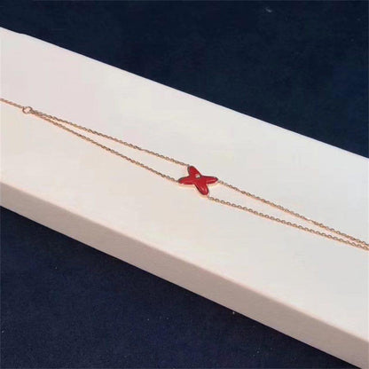 [⭐Renara]JEUX BRACELET CARNELIAN PINK GOLD 1 DIAMOND