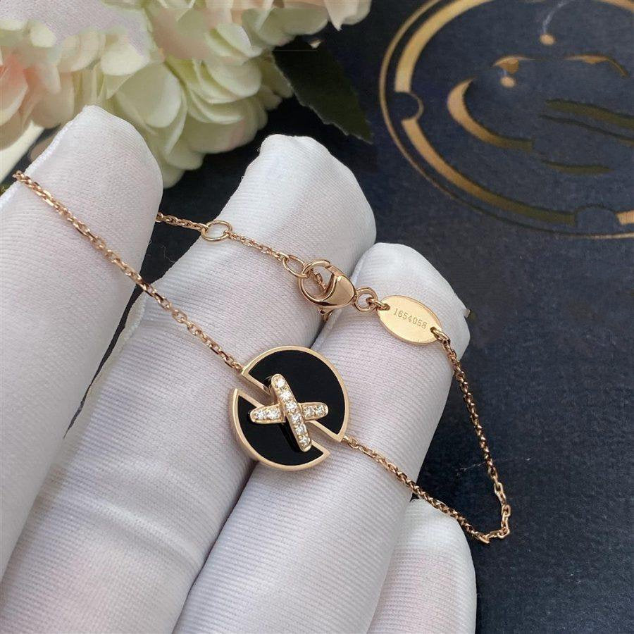 [⭐Renara]JEUX DE BRACELET ONYX PINK GOLD DIAMOND