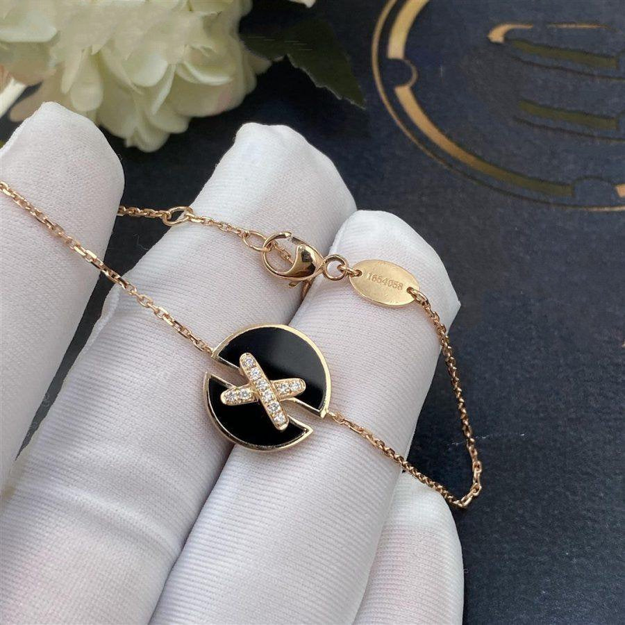 [⭐Renara]JEUX DE BRACELET ONYX PINK GOLD DIAMOND