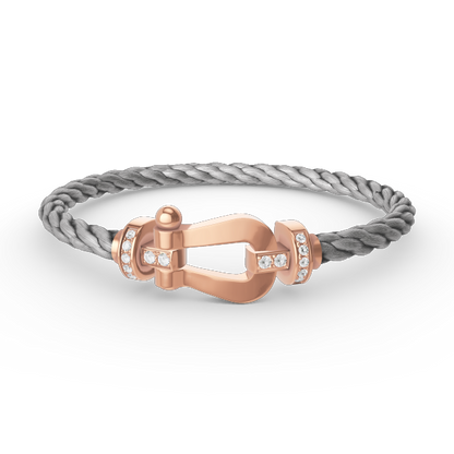 [⭐Renara]FORCE LARGE HORSESHOE HALF DIAMOND BRACELET ROSE GOLD