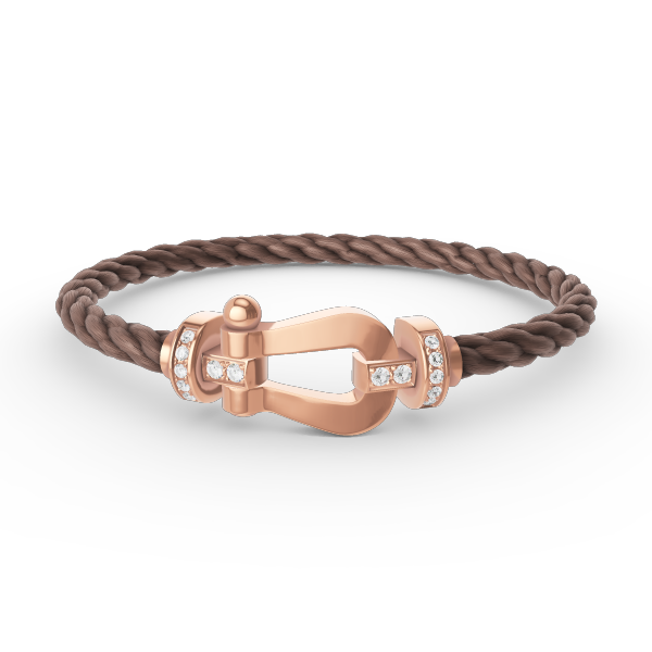 [⭐Renara]FORCE LARGE HORSESHOE HALF DIAMOND BRACELET ROSE GOLD