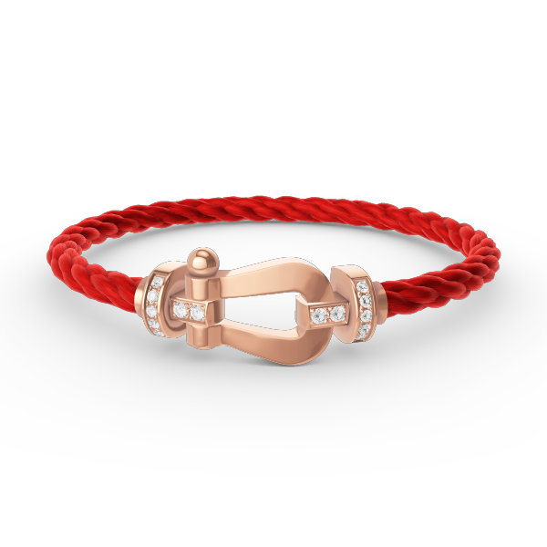 [⭐Renara]FORCE LARGE HORSESHOE HALF DIAMOND BRACELET ROSE GOLD