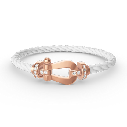 [⭐Renara]FORCE LARGE HORSESHOE HALF DIAMOND BRACELET ROSE GOLD