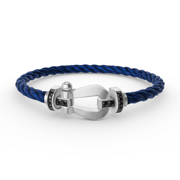 [⭐Renara]FORCE LARGE HORSESHOE BLACK DIAMOND BRACELET SILVER