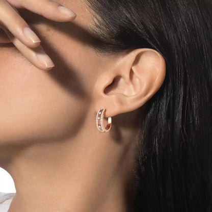 [⭐Renara]Diamond Pave_ Hoop Earrings Move