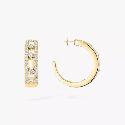 [⭐Renara]Diamond Pave_ Hoop Earrings Move