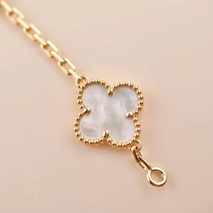 [⭐Renara]CLOVER WHITE PEARL MOP 5 MOTIF BRACELET COLLECTION