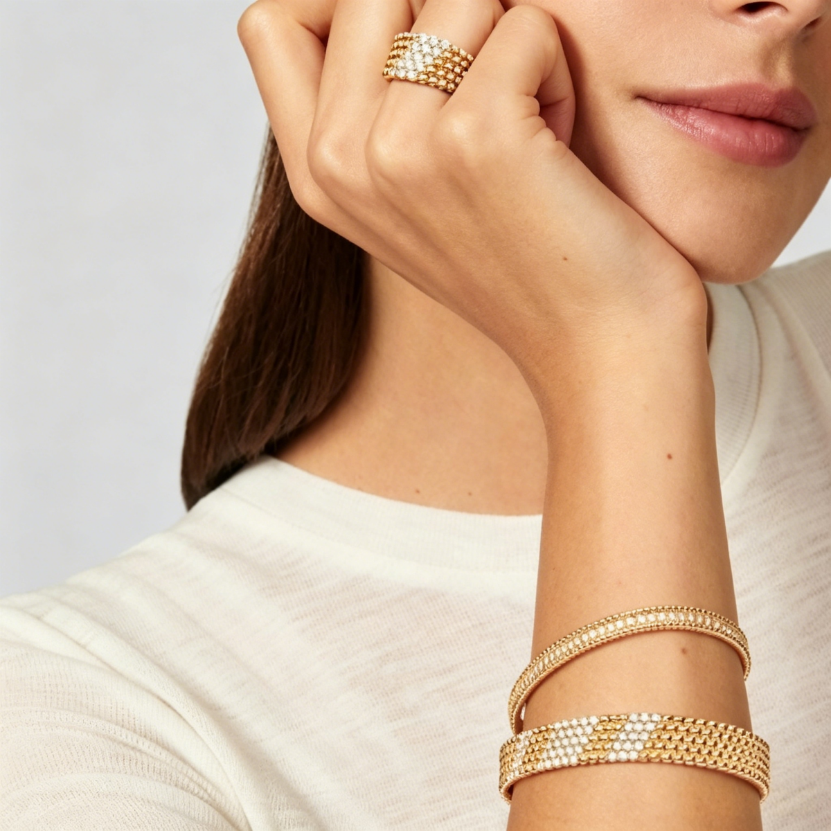 [⭐Renara]  FIVE-ROW DIAMOND BRACELET