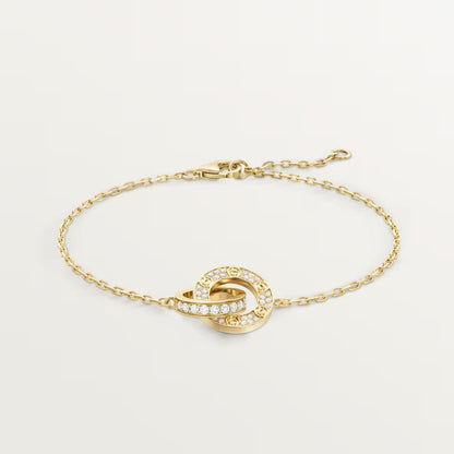 [⭐Renara]LOVE DOUBLE RING FULL DIAMOND BRACELET