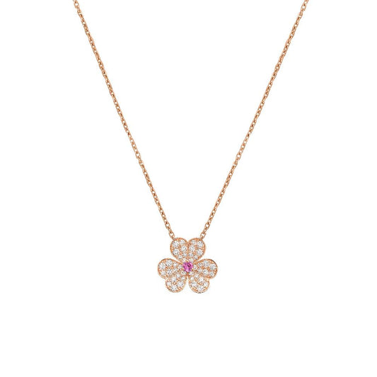 [⭐Renara]FRIVOLE ROSE GOLD FLOWER DIAMOND NECKLACE