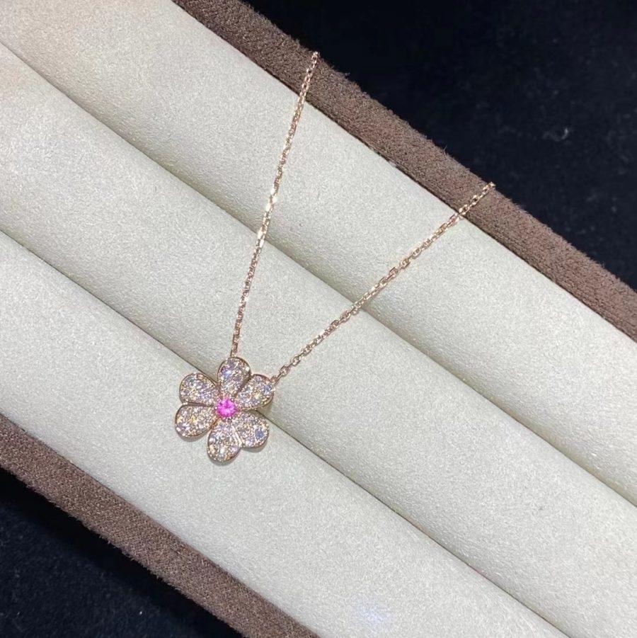 [⭐Renara]FRIVOLE ROSE GOLD FLOWER DIAMOND NECKLACE