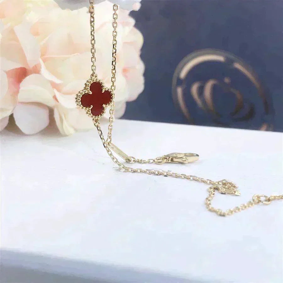 [⭐Renara]CLOVER  CARNELIAN SINGLE FLOWER BRACELET