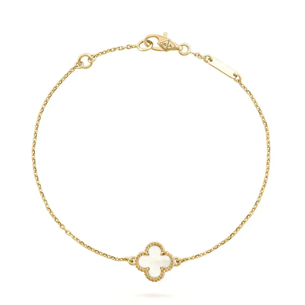 [⭐Renara]CLOVER WHITE MOP SINGLE FLOWER BRACELET