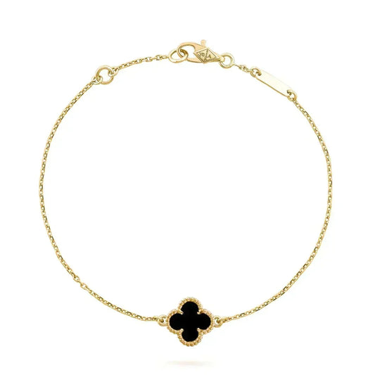 [⭐Renara]CLOVER ONYX SINGLE FLOWER BRACELET