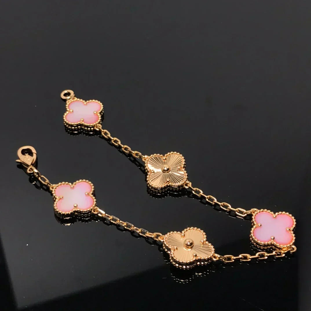 [⭐Renara] CLOVER 5 MOTIFS  PINK MOP BRACELET COLLECTION