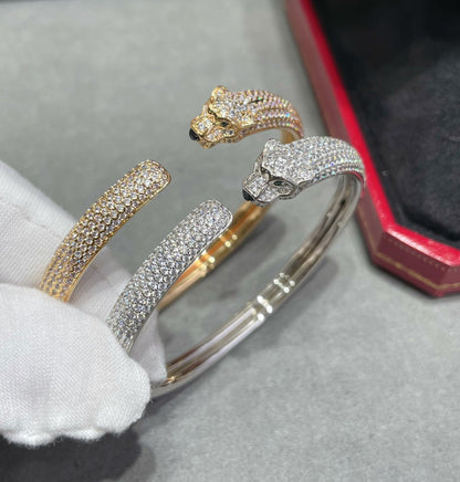 [⭐Renara]PANTHERE FULL DIAMOND OPEN BRACELET