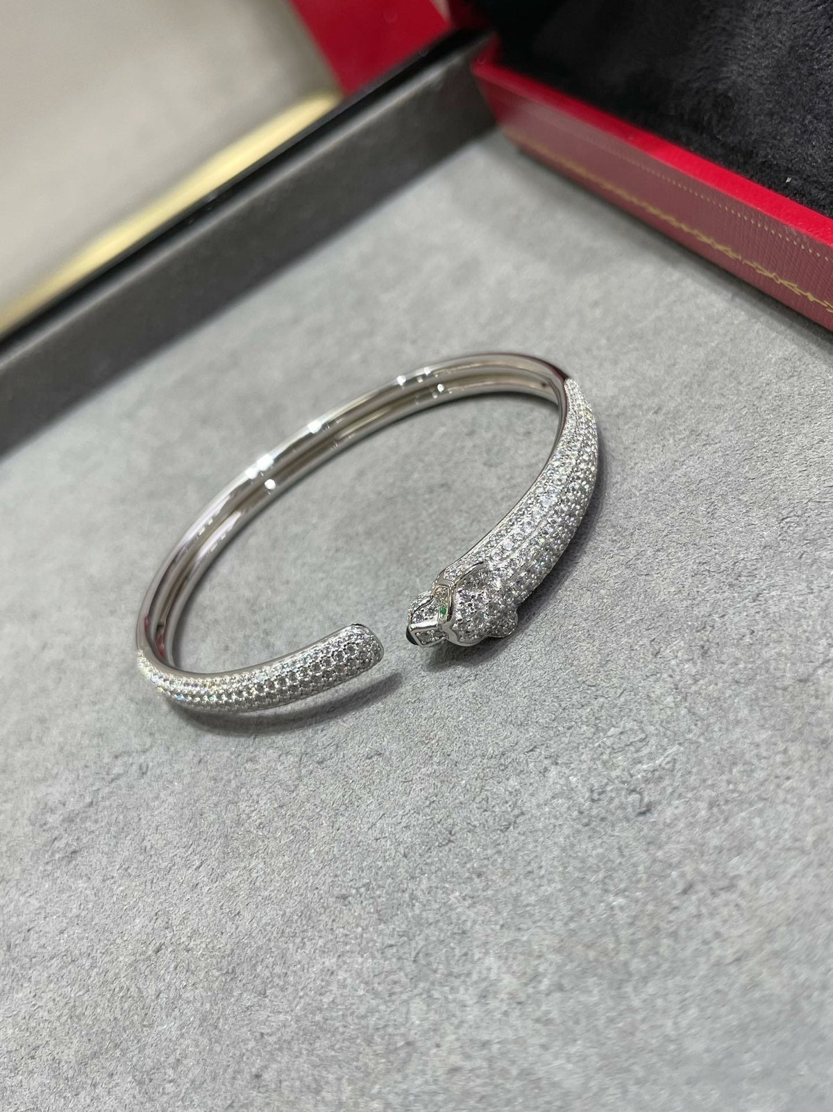 [⭐Renara]PANTHERE FULL DIAMOND OPEN BRACELET