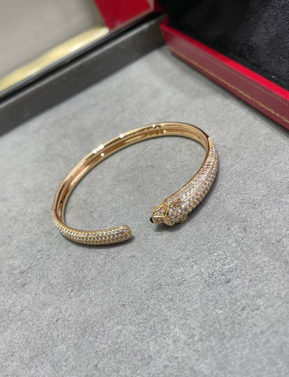 [⭐Renara]PANTHERE FULL DIAMOND OPEN BRACELET