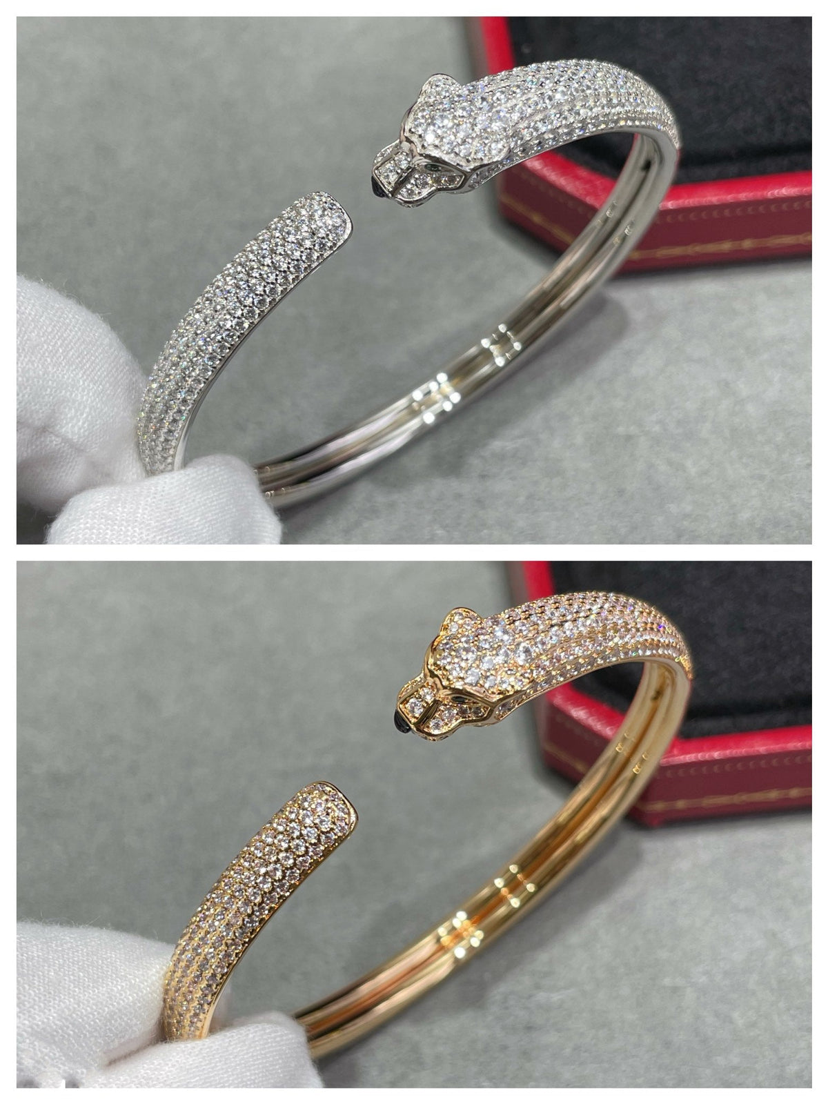 [⭐Renara]PANTHERE FULL DIAMOND OPEN BRACELET