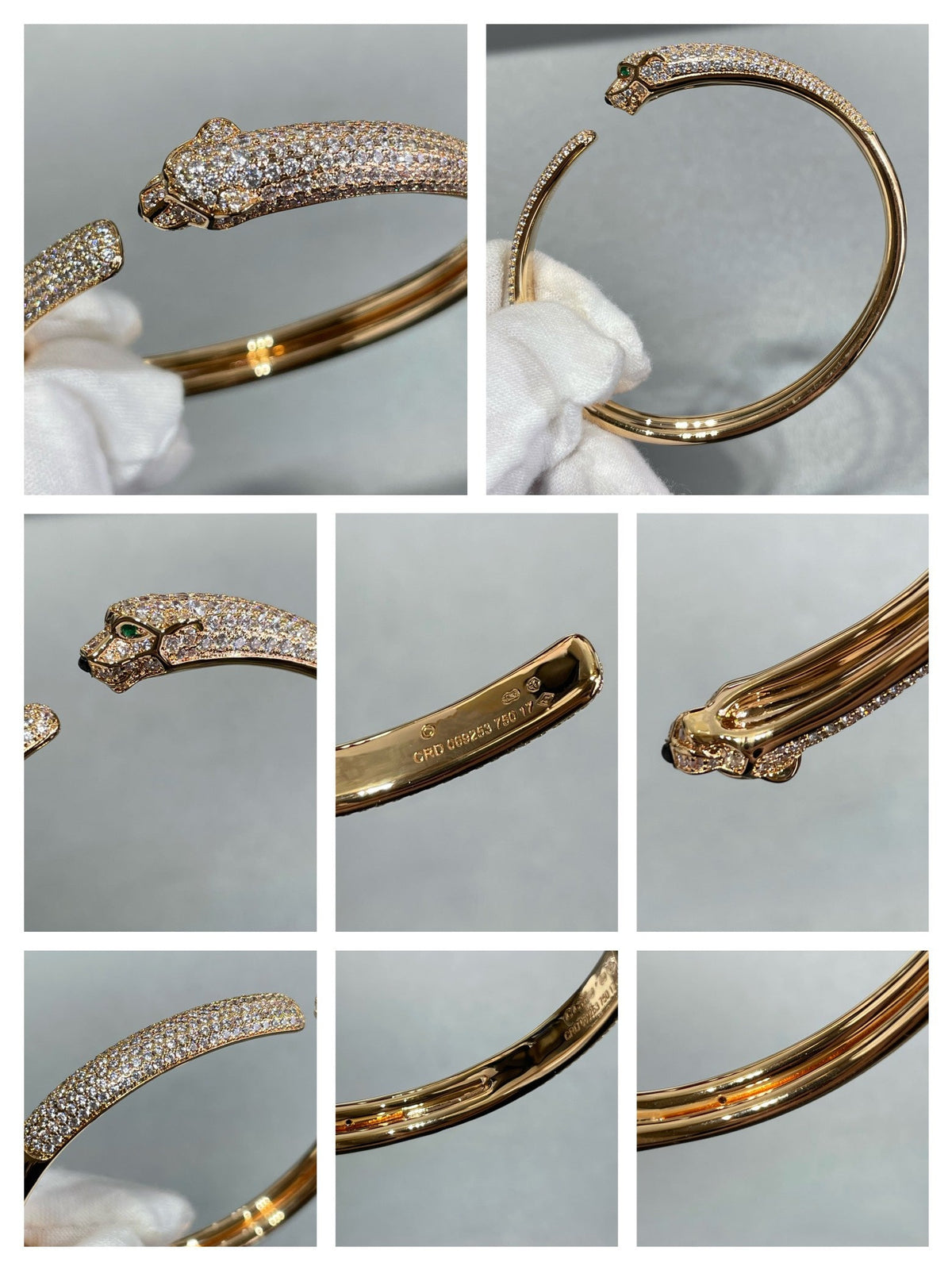 [⭐Renara]PANTHERE FULL DIAMOND OPEN BRACELET