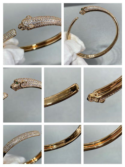 [⭐Renara]PANTHERE FULL DIAMOND OPEN BRACELET