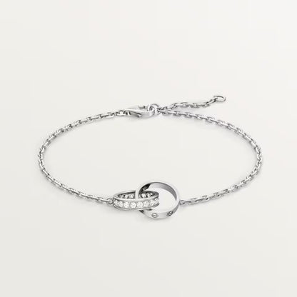 [⭐Renara]LOVE DOUBLE RING HALF DIAMOND BRACELET